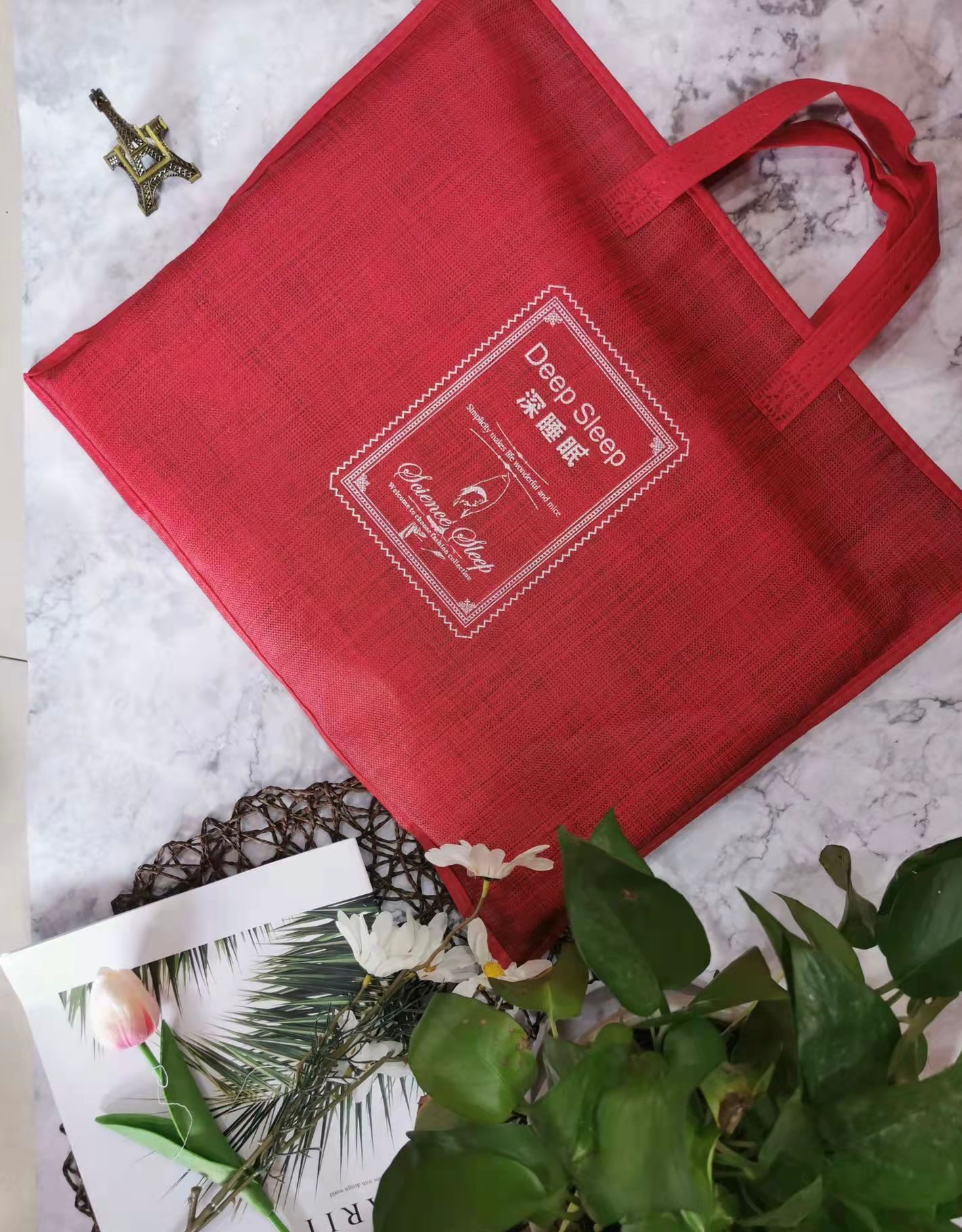 仿麻无纺布袋家纺类包装袋床单被套三件套四件套手提袋床上用品