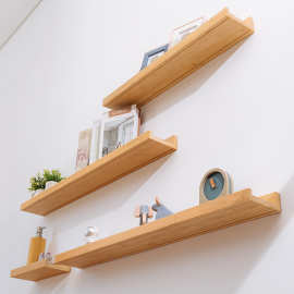 一字隔板免打孔北欧层板墙壁挂墙面收纳搁板电视墙装饰墙上置物架