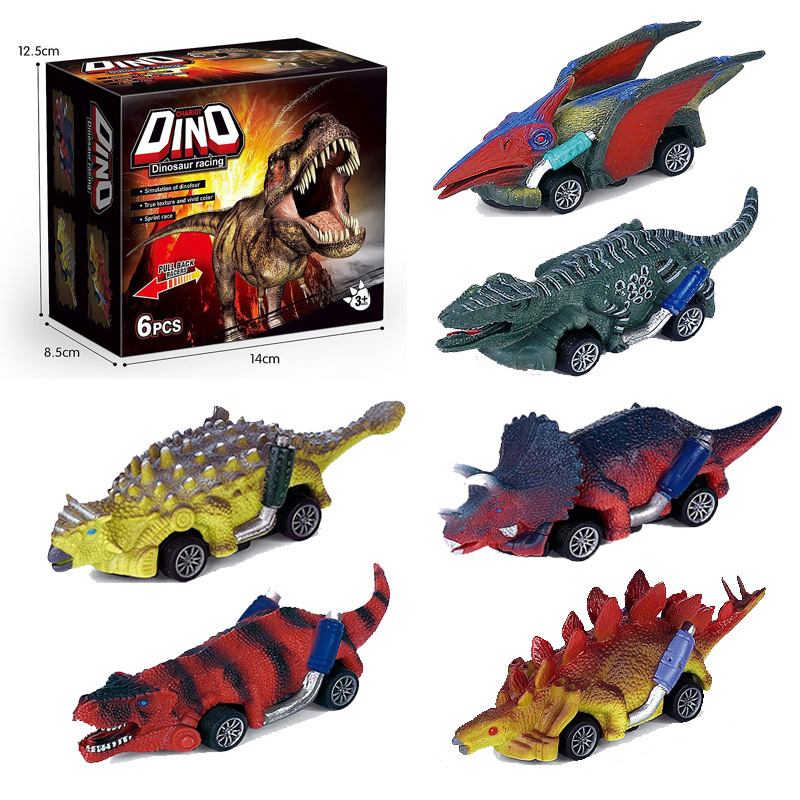 跨境厂货直供侏罗纪恐龙战车儿童网红玩具后拉仿真恐龙回力车