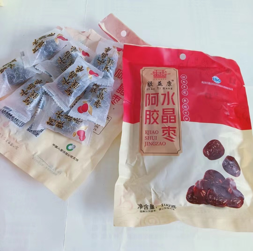 批发阿胶水晶枣100g袋装糯软香甜团购休闲小零食独立包装电销礼品