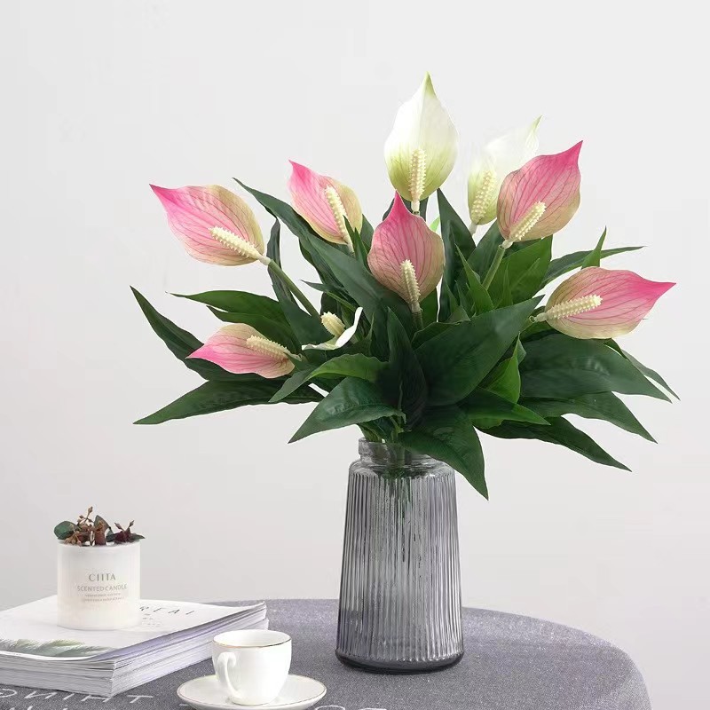 仿真花绿植红掌盆栽假花仿真盆栽家居户外摆件批发婚庆装饰-阿里巴巴