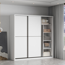用卧室简易组装出租房衣柜结实耐用小型实木儿童新品推拉门衣柜家