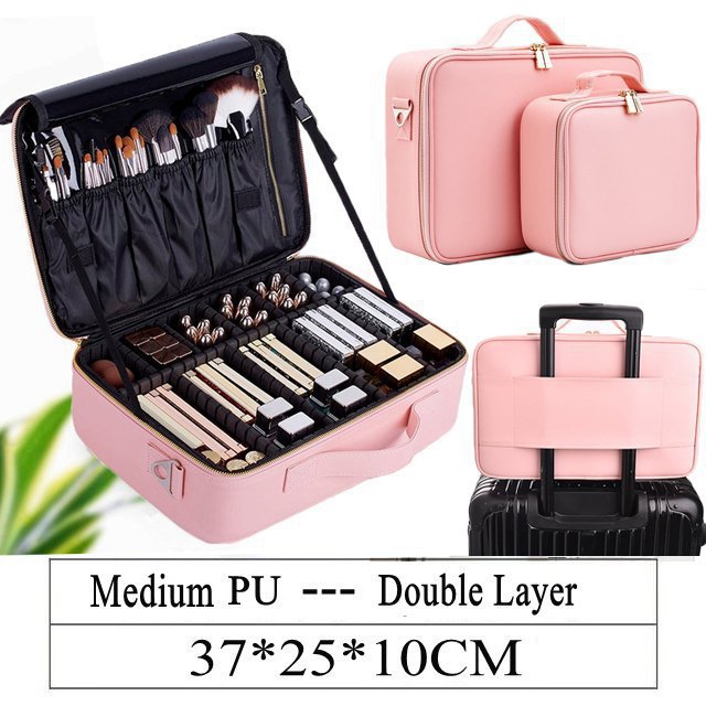Korean Style Cosmetic Bag Pu Large Capacity Storage Partition Cosmetic Case Portable Tattoo Manicure Toolbox Cosmetic Bag