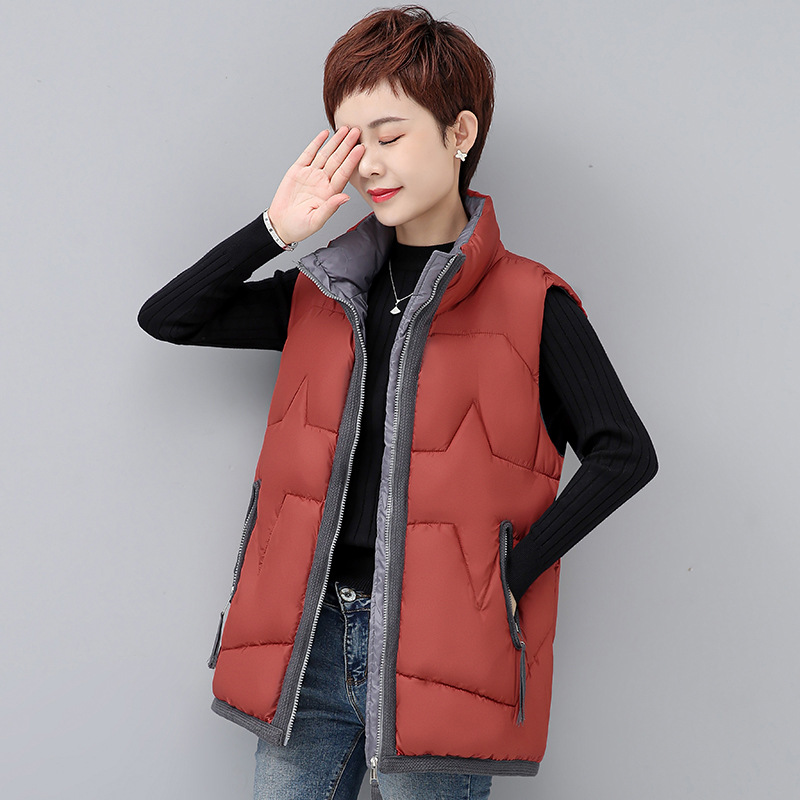 妈妈冬装短款羽绒服马甲外套中年女洋气大码中老年秋冬季外穿马夹