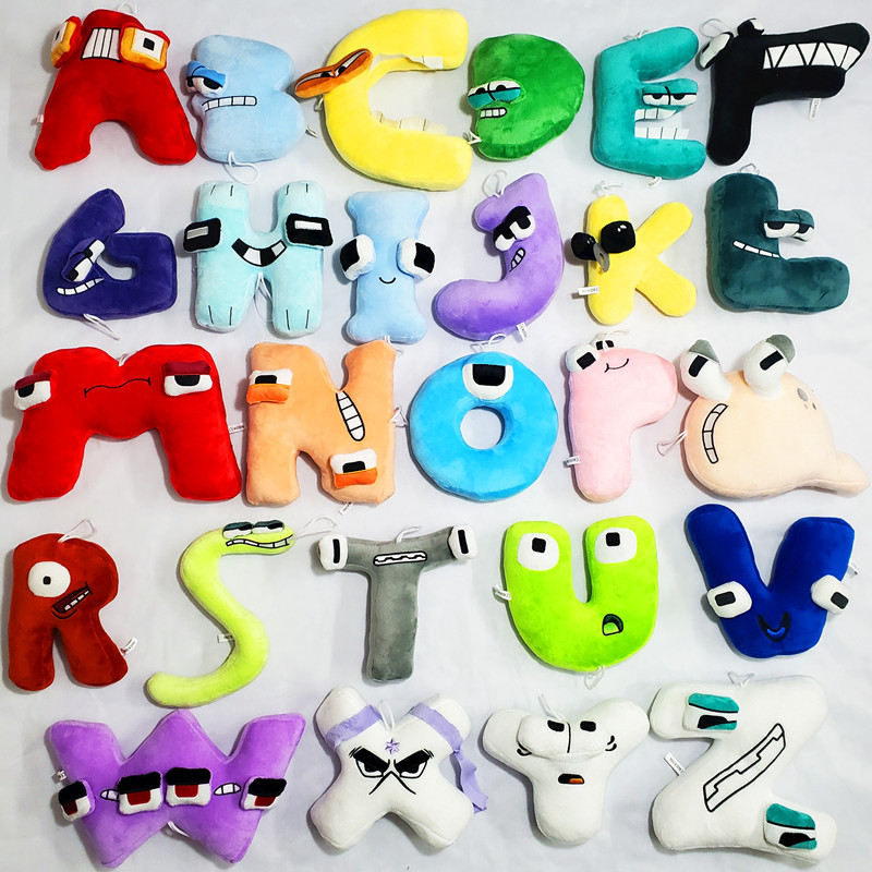 跨境新款alphabet lore字母数字传说毛绒玩具抱枕儿童启蒙公仔