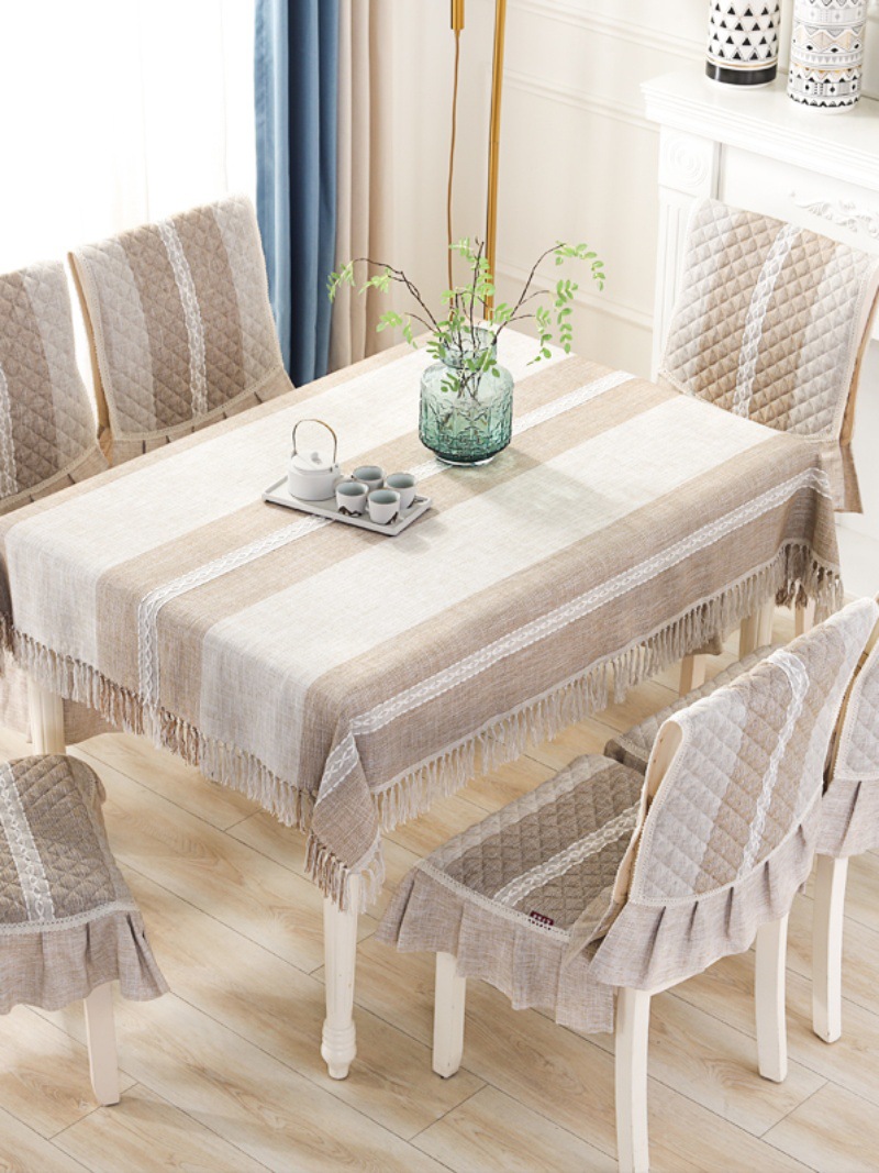简约现代桌布布艺棉麻清新北欧餐桌布茶几布餐桌椅子套罩椅垫套装