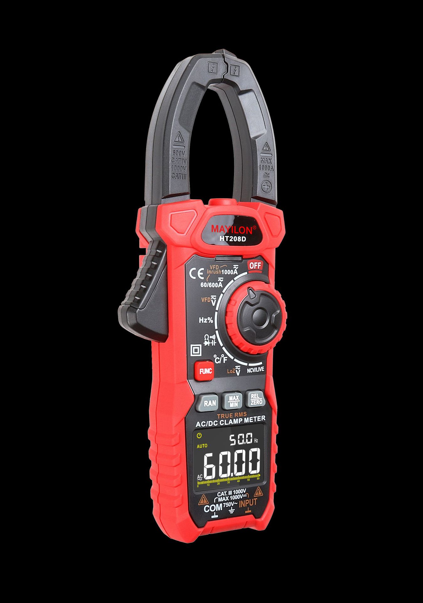麦仪龙6000计数交流/交直流数字钳型表ht208a/ht208d