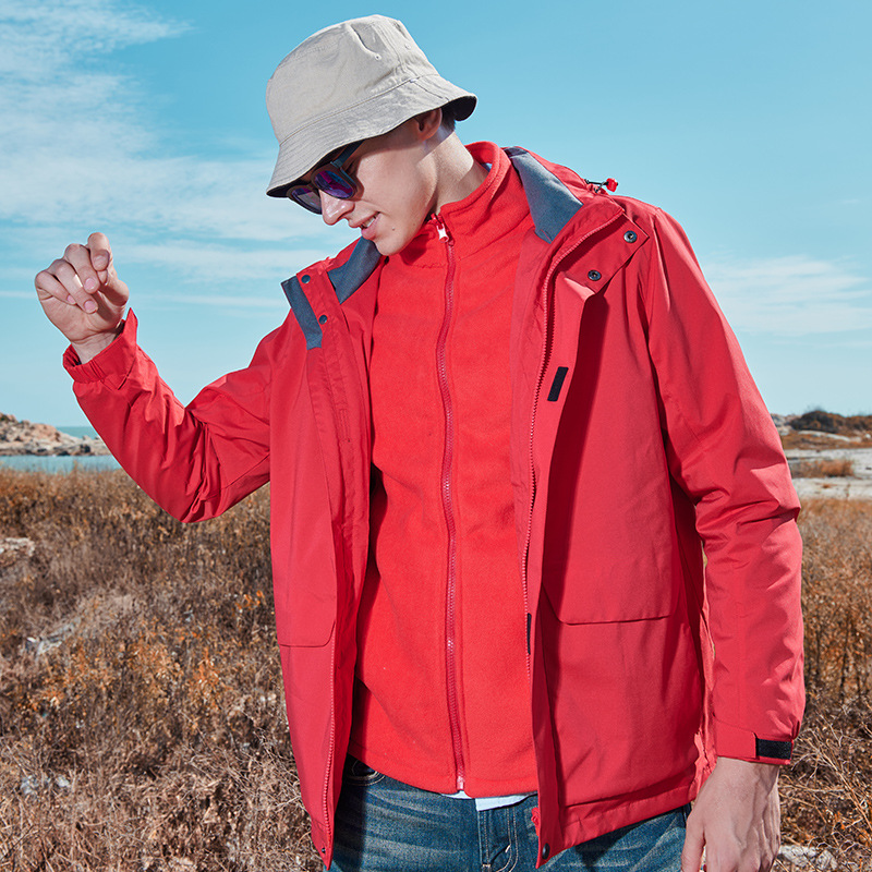 户外冲锋衣三合一两件套情侣款抓绒防寒登山服青少年户外-阿里巴巴