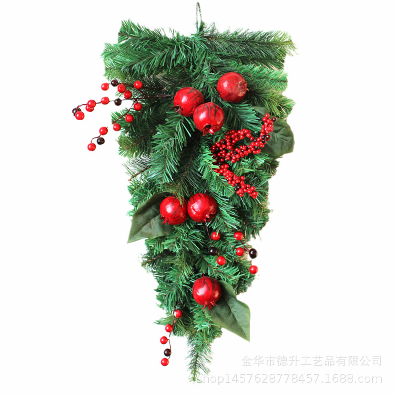 DSEN Manufacturers Supply Scene Decoration Christmas Pendent Ornaments PVC Pine Needle Decoration Upside down Tree Half Tree DIY