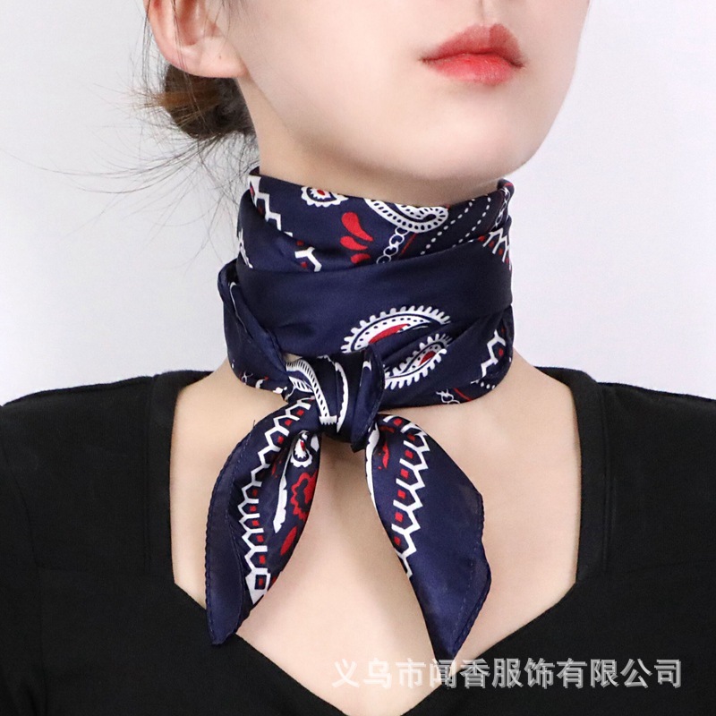 Cashew Ethnic Style Retro Square Scarf 70cm Fashion Square Scarf Cervical Support Mother Middle-Aged and Elderly Scarf Scarf