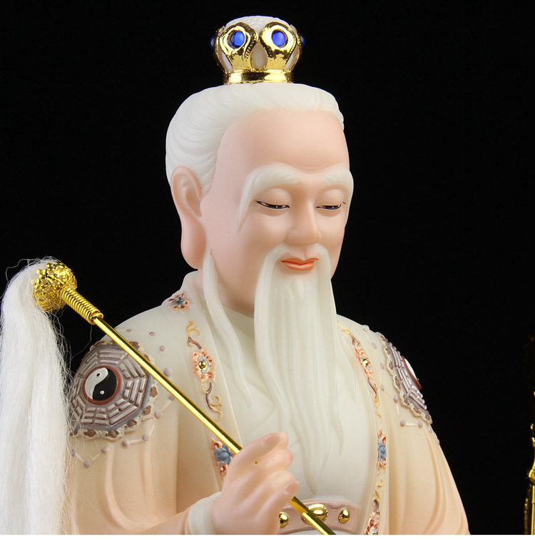 汉白玉石太白金星神像居家供奉家用黄玉树脂佛像彩绘客厅祝福摆件
