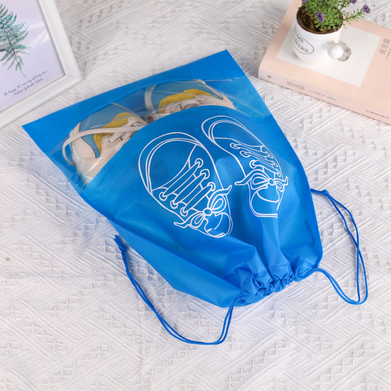 Shoes Buggy Bag in Stock Non-Woven Drawstring Pouch Household Travel Buggy Bag Dustproof Eco-friendly Bag Drawstring Shoe Bag