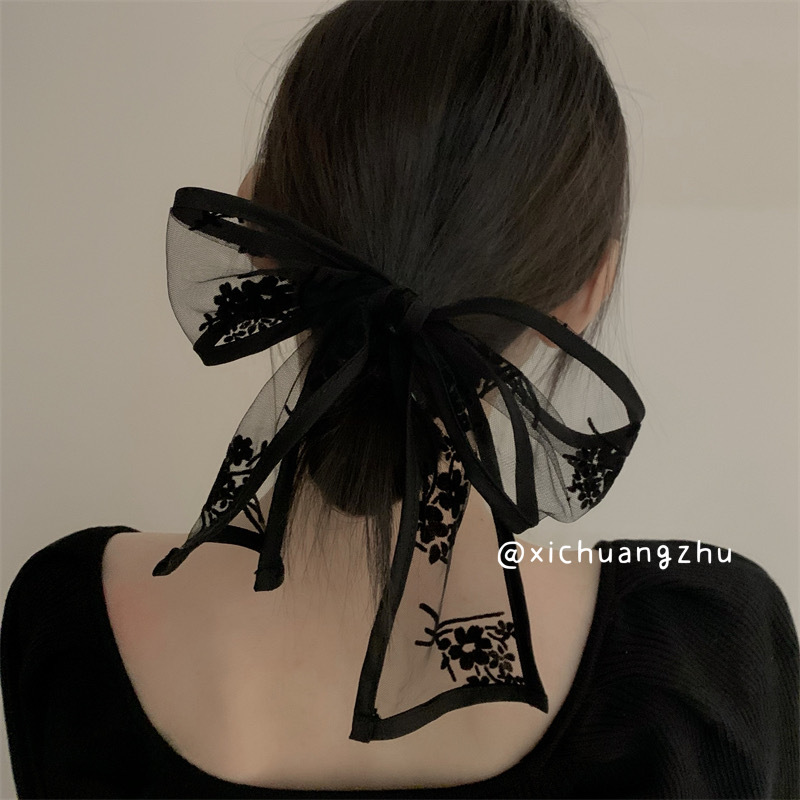 super beautiful lace ~ fairy bow hair band scarf spring and summer scarf scarf tie-up hair tied-up hair korean style all-match fashion