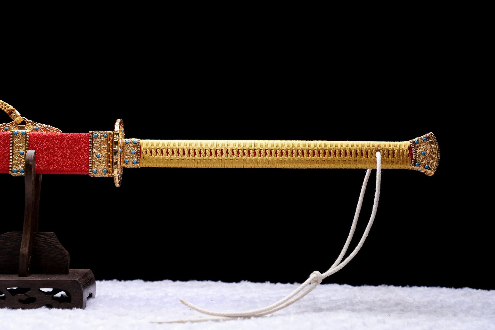 龙泉市刀剑地肌钢夹钢簿仪刀手工清刀雁翎刀一件代发冷兵器未开刃