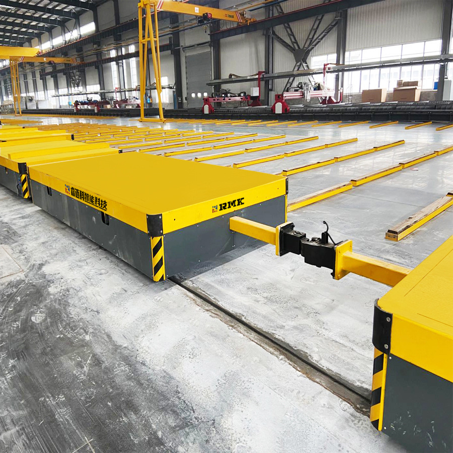 厂区托电缆地轨周转车车电动起重轨道配套车拉13吨钢架轨道地平车