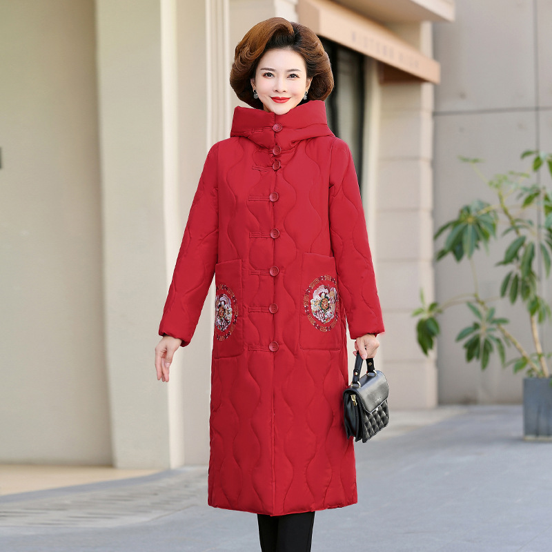 婚礼妈妈装结婚礼服冬季红棉袄加厚棉衣喜婆婆婚宴装喜服羽绒棉服