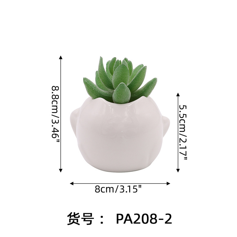 Cross-Border New Arrival Simulation Multi-Meat Potted Plant Cartoon Animal Ceramic Potted Plant Fake Flower Furnishings Decorative Greenery Wholesale