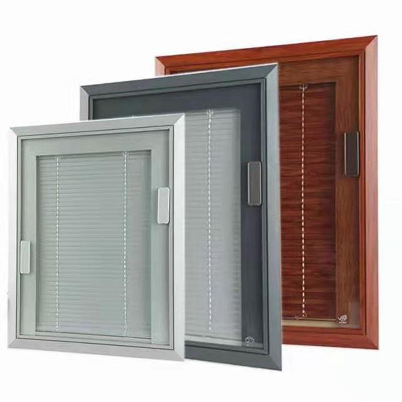 单玻磁控百叶窗帘阳光房办公室卫生间内开百叶窗 铝合金内置百叶