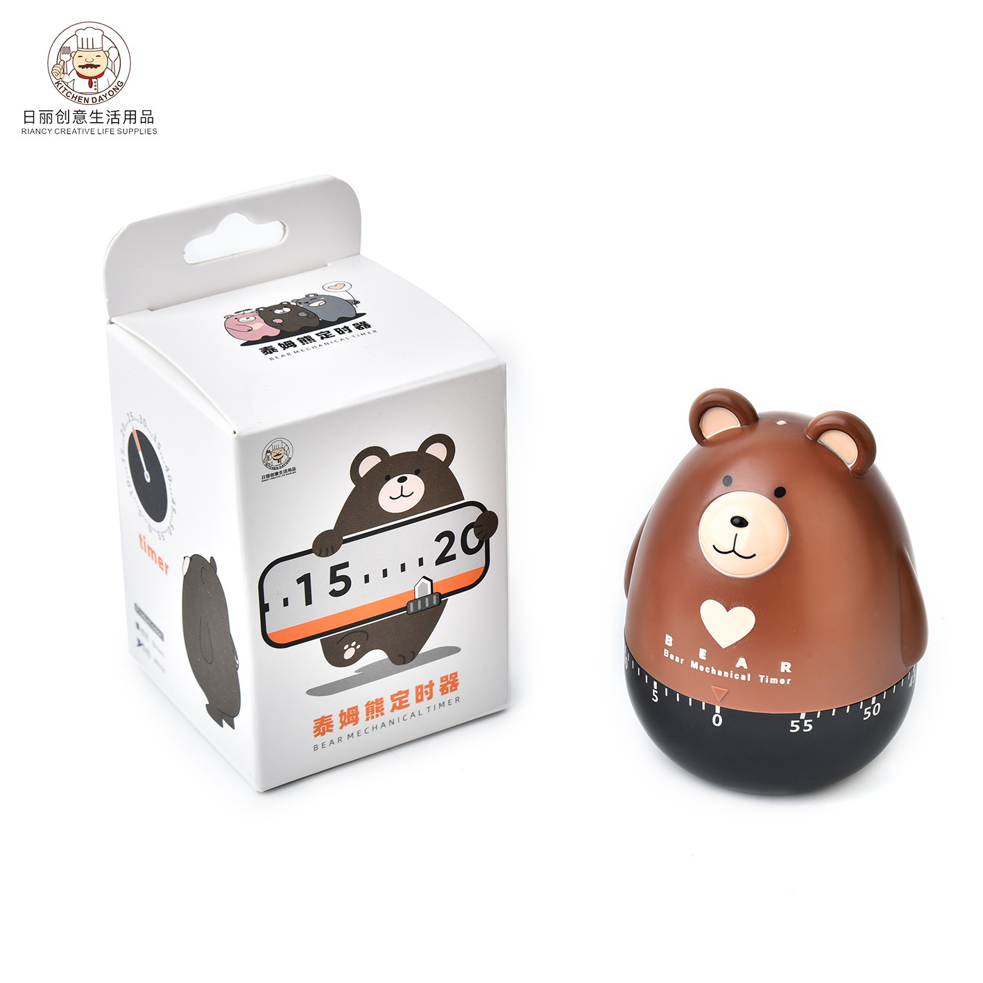 Creative Cartoon Tym Bear Mechanical Reminder Timer Cooking Learning Cooking Soup Timer Kitchen Supplies