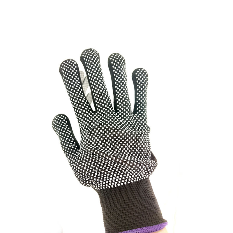 Labor Protection Gloves Nylon Point Plastic Cotton Gloves with Rubber Dimples Men's Dustproof and Breathable Non-Slip Early Summer Thin Wear-Resistant Gloves 1 Yuan