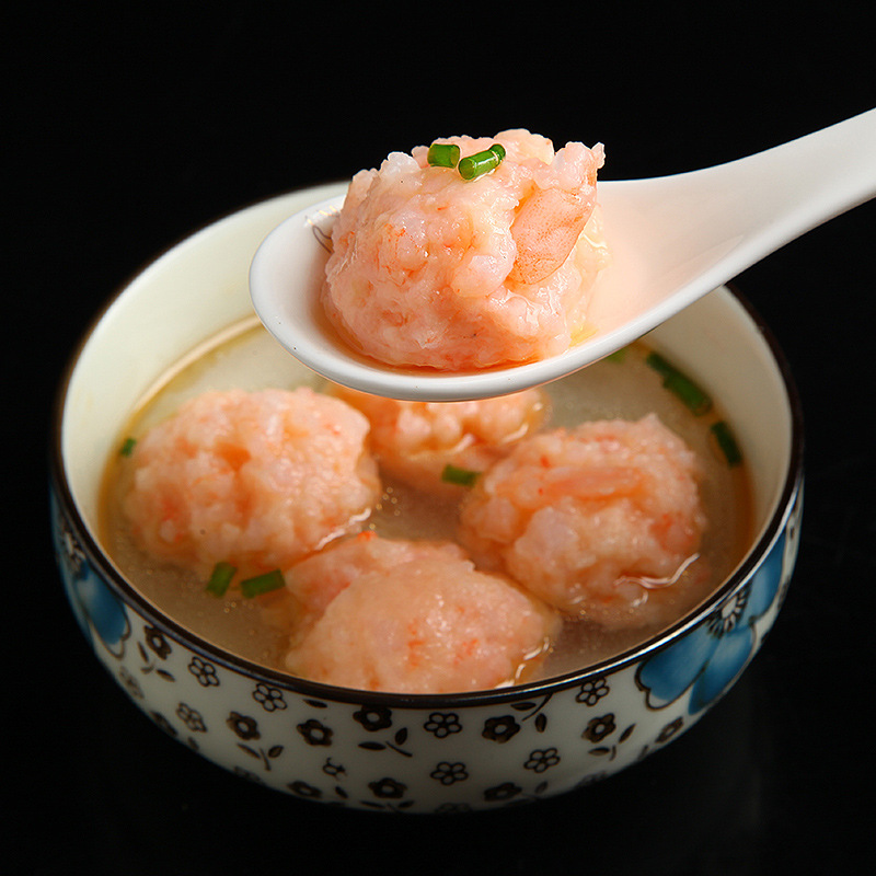 黑金虾滑500g火锅底料食品生鲜虾仁虾球手打冷冻食材关东煮肉丸子