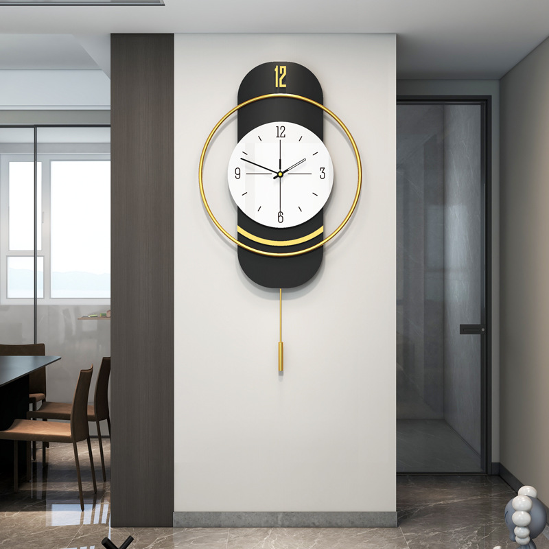 Creative Living Room Clock New Modern Minimalist Art Clock Home Decorative Wall Watch Mute Punch-Free Wall Clock
