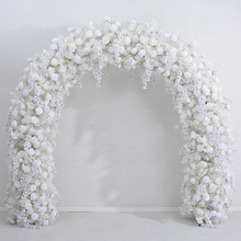 新款仿真花排婚礼背景舞台布置长条花婚庆装饰樱花绣球玫瑰花拱门