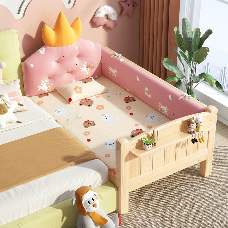 拼接床加宽床实木儿童床带护栏宝宝床边床加床婴儿小床拼大床实木