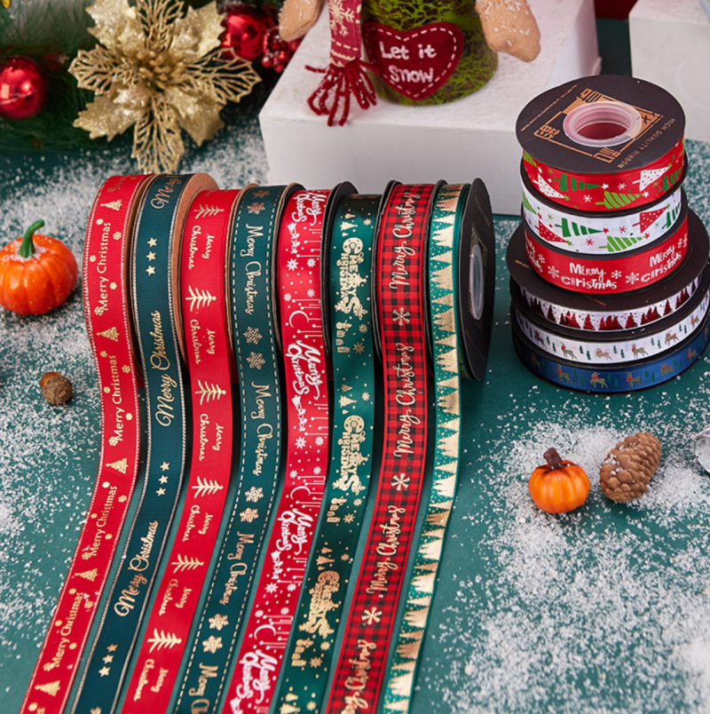 圣诞节礼物包装盒丝带礼品绸带缎带圣诞节生日蛋糕盒彩色丝带装饰