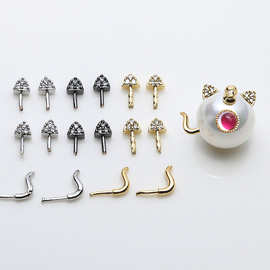 铜镀真金小猫可爱耳朵尾巴阿飘精灵恶魔配件diy巴洛克珍珠配件