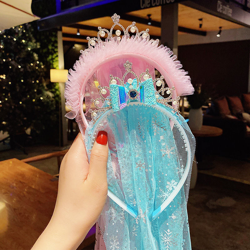 儿童皇冠冰雪奇缘假发辫子头纱公主发卡发箍艾莎头饰女童爱莎发饰
