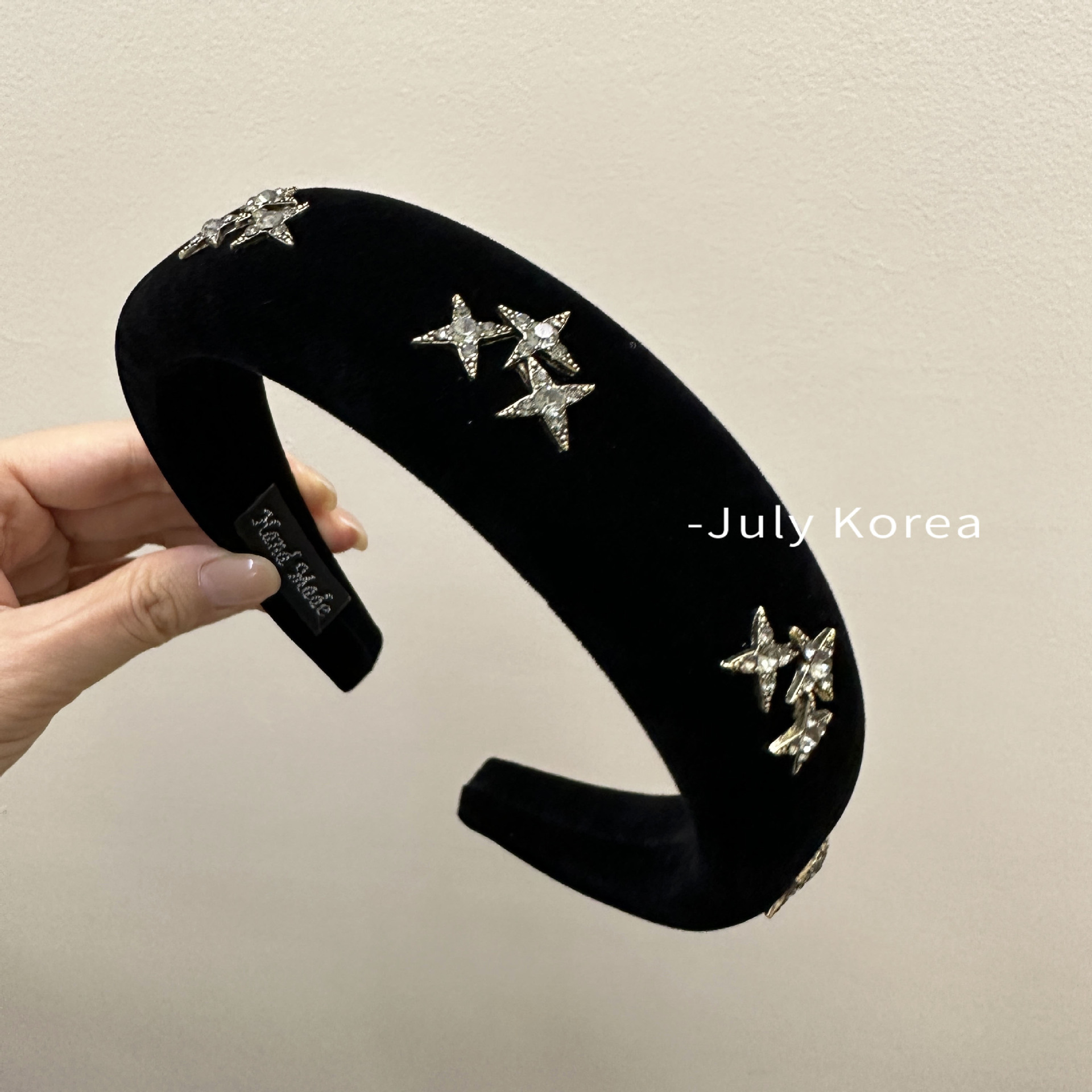 韩国black同款星星丝绒发箍海绵高颅顶头箍时髦设计感ins头箍