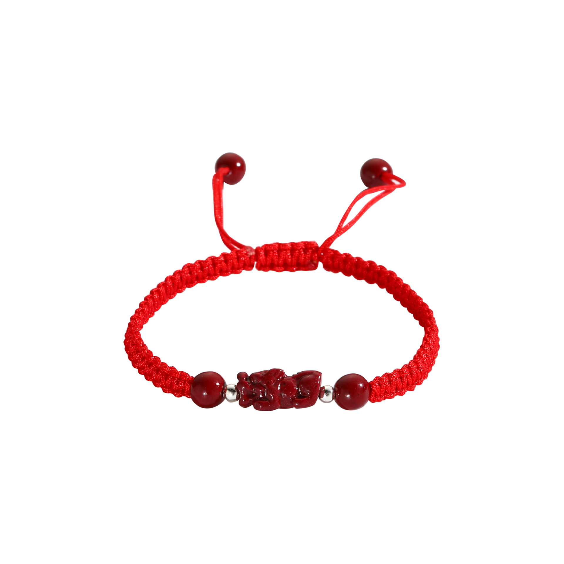 手链女貔貅手工编织财运红绳天然原矿朱砂本命年红色金刚结手绳男