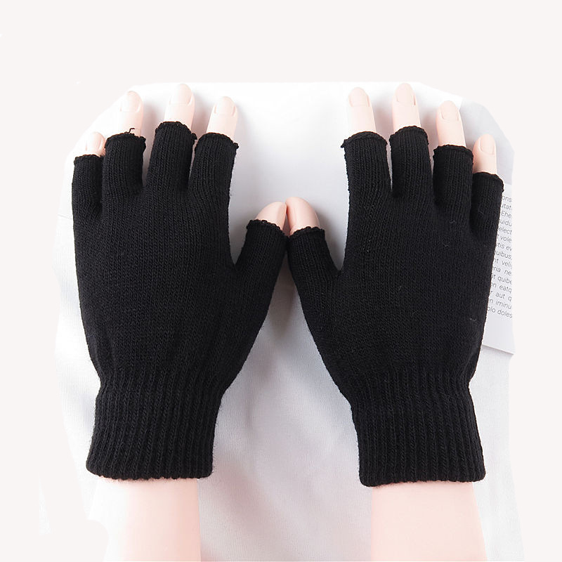 Autumn and Winter Half Finger Magic Gloves Men's and Women's Tea Picking Open Finger Gloves Office Writing Multi-Specification Multi-Style in Stock