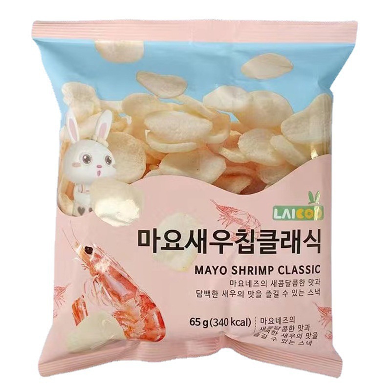 韩国进口 涞可品牌鲜虾片 便利店膨化食品儿童零食批发65g