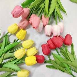 北欧小清新假花仿真花摆设荷兰郁金香花束室内客厅软胶装饰花摆件