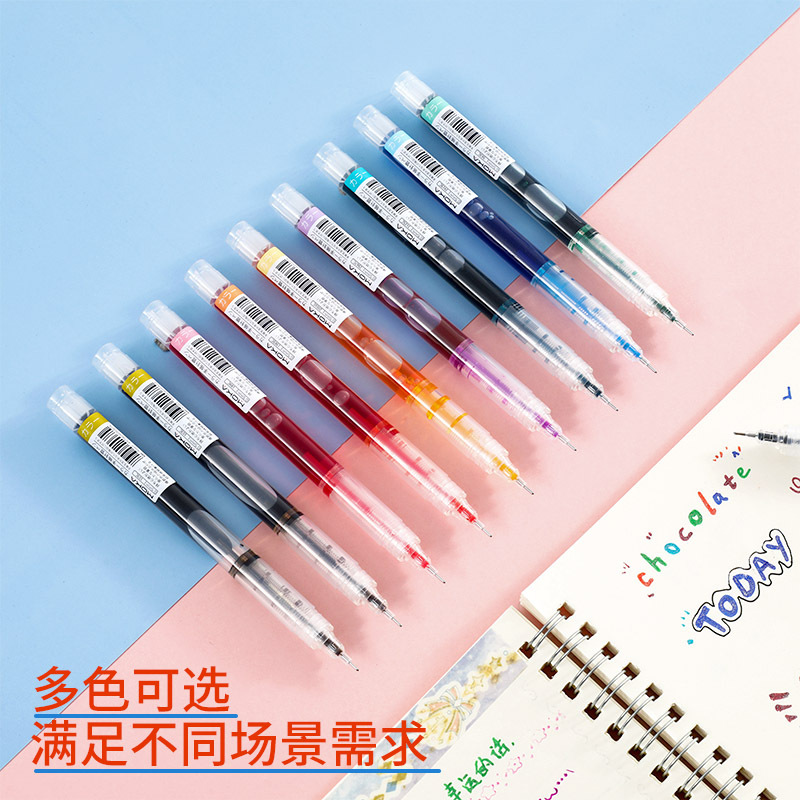 Moka Ballpoint Pen Multi-Color Pen Office Supplies Student Office Creativity Stationery Ins Hand Account Pen Color Straight Liquid