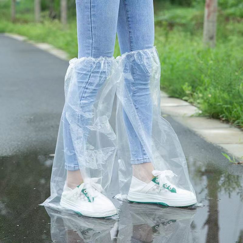 Disposable Waterproof Dustproof Shoe Cover Rain Boots Thick Wear-Resistant Non-Slip High Boots Sets Waterproof Shoe Cover for Rainy Days