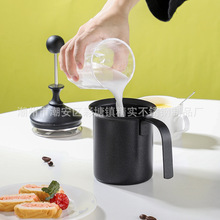 304不锈钢奶泡器双层手动打奶器特氟龙不沾起泡器咖啡用具搅拌器