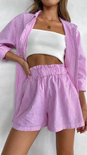 2022 summer suit long-sleeved shirt top shorts two-piece set