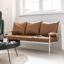 日式布艺沙发小户型客厅双人三人位实木铁艺简约组合家具