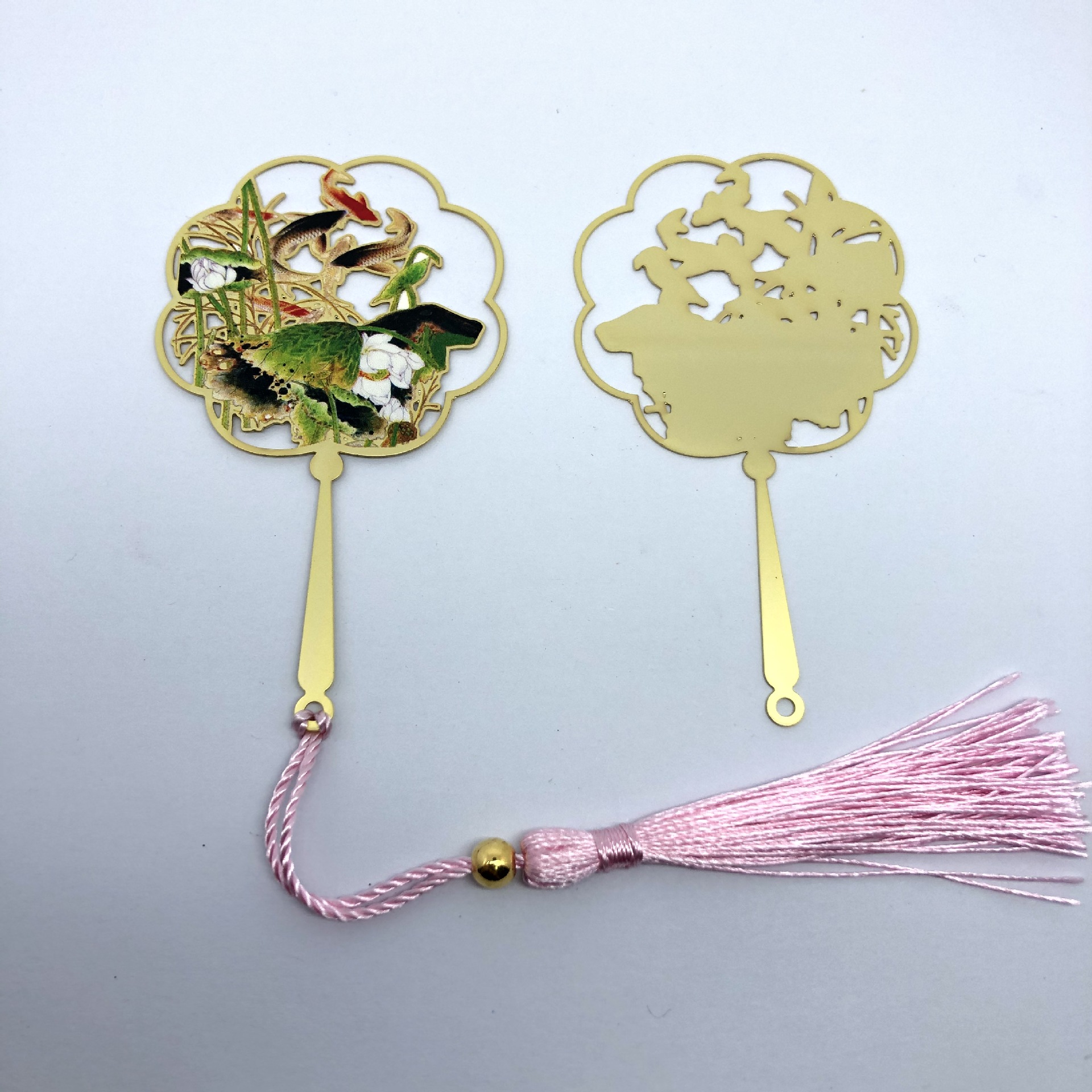 现模书签金属中国风折扇书签黄铜镂空文创学生礼物书签礼品批发