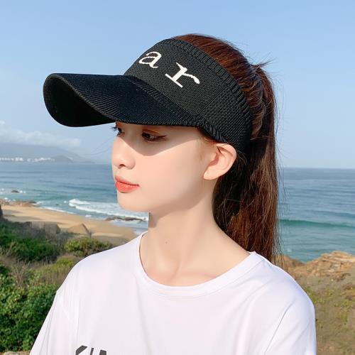 Sun Protection Hat Women's Summer Air Top Thin Sun Hat UV-Proof Outdoor Running New Peaked Sun Hat Tide
