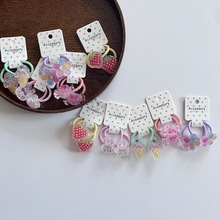 韩版儿童小号发圈可爱小熊草莓头绳冰透兔子皮筋宝宝对扎头绳饰品