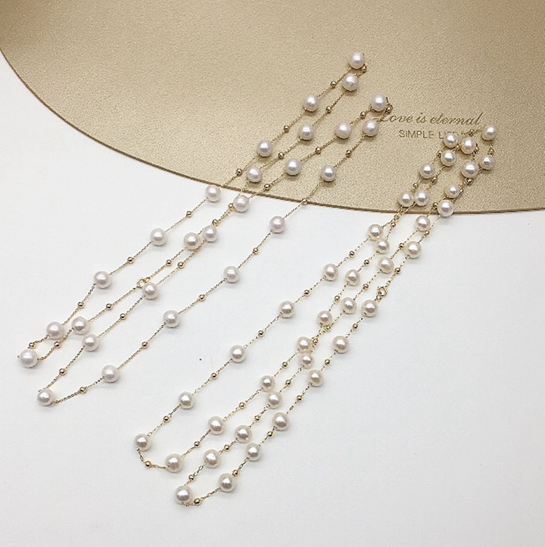 抖音网红博主大爱一款多戴14k注金淡水珍珠满天星长项链毛衣链