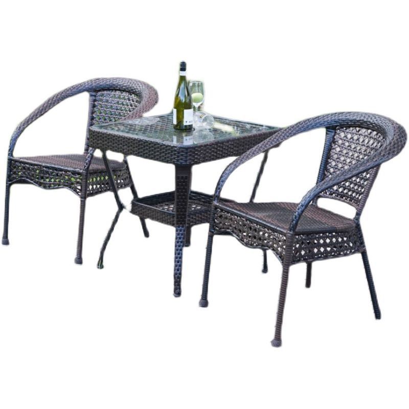 茶桌椅组合阳台小茶几户外桌椅庭院休闲小圆桌藤编藤艺藤编藤椅子