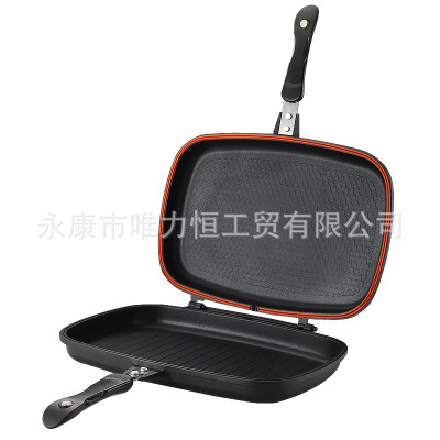 Dessini36cm Multi-Functional Double-Sided Frying Pan Korean Non-Stick Pan Fried Steak Roasting Pot Breakfast Pan Baking Pan