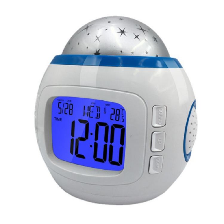 Student Household Bedroom Small Night Lamp LED Electronic Alarm Clock Creative Starry Sky Ball Clock Time Date Display