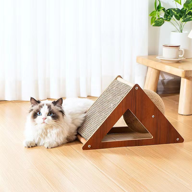 Wear-Resistant Cat Scratch Board Non-Chip Solid Wood Vertical Cat Toy Supplies Cat Grinding Paw Dedicated Appliances Sisal Cat Grasping Ball