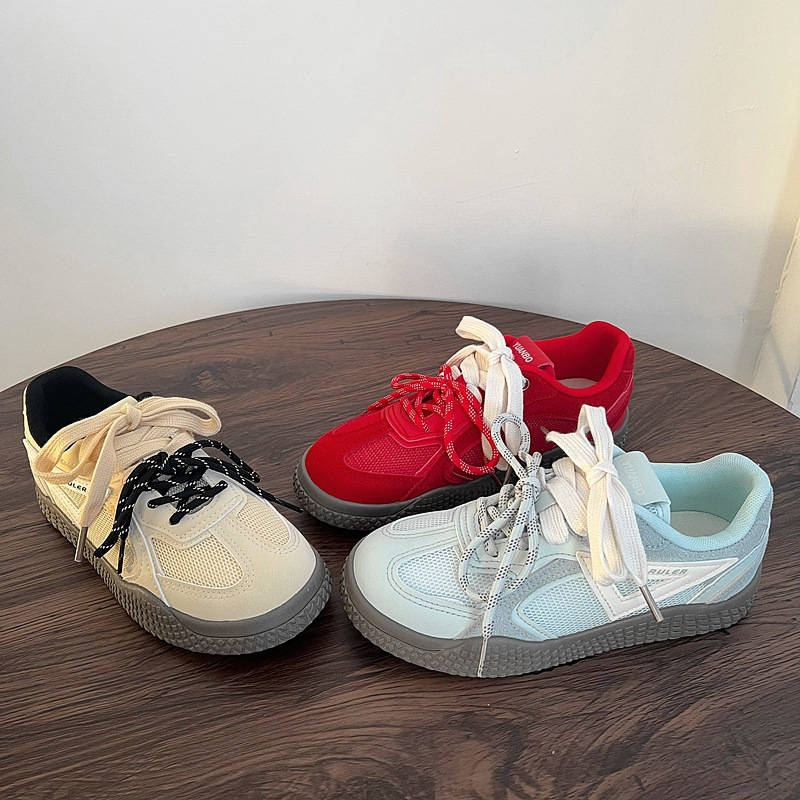 小白鞋女2025新款夏季透气网面薄底休闲德训薄款软底不累脚帆布鞋